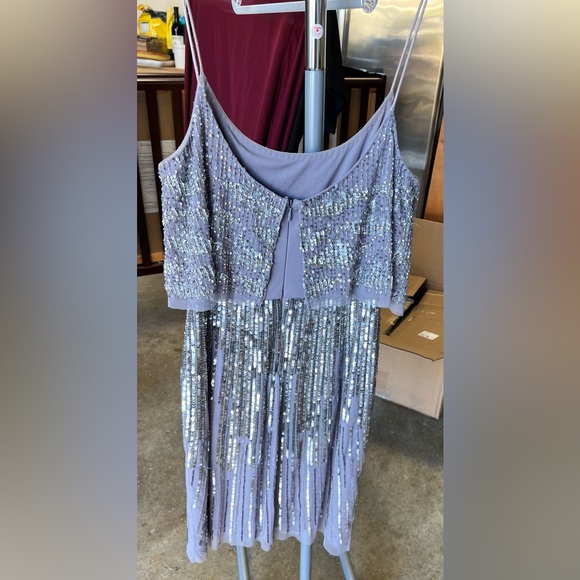 Aidan Mattox Silver Sequin Mini Dress - Picture 11 of 15